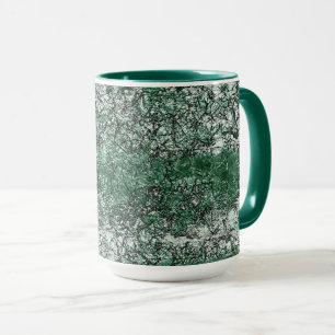 Green oil texture upon sticks and lint mug