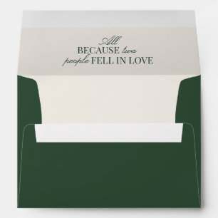 Green Old Money Classic Modern Elegant Wedding  Envelope