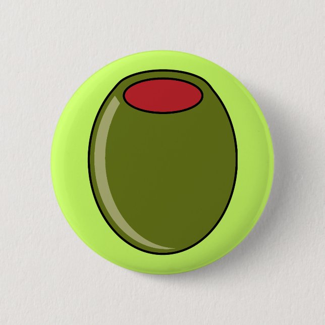 Green olive 6 cm round badge (Front)