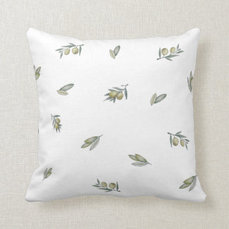 Green Olive and Leaf Cushion