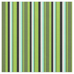Green, Olive Green, Aquamarine, Mint Cream & Black Fabric