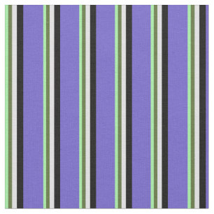Green, Olive Green, Lavender, Black & Slate Blue Fabric