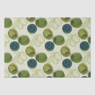 Green Olive Sketch Drawing Pattern Decoupage Tissue Paper