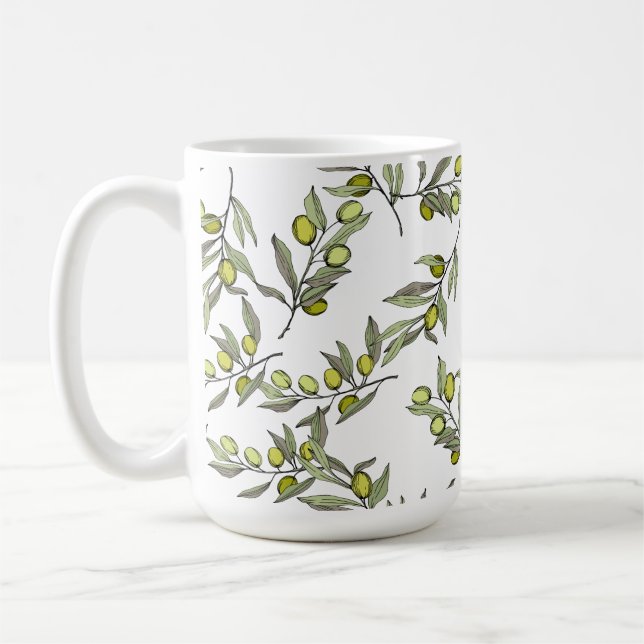Green Olive Tree Coffee Mug (Left)