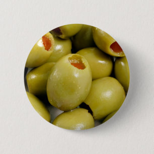 Green olives 6 cm round badge