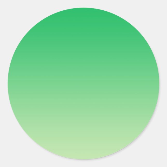 Green Ombre Classic Round Sticker (Front)