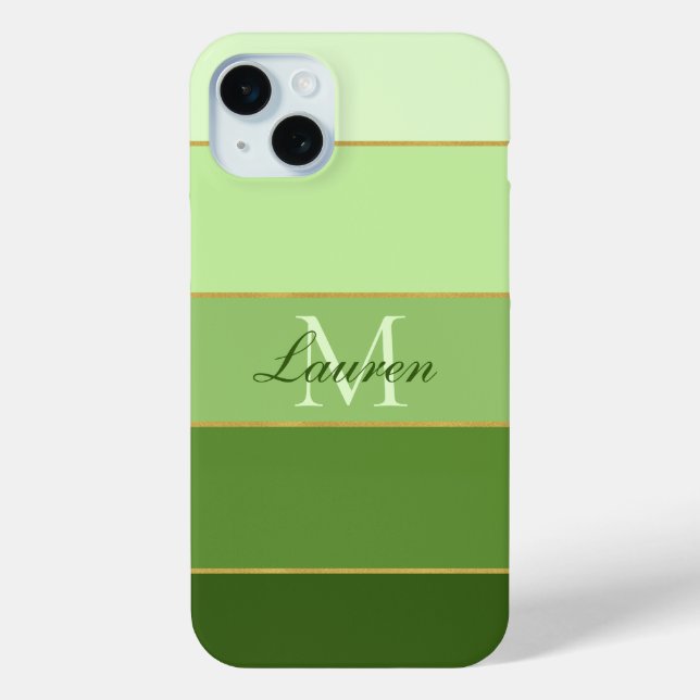 Green Ombre Colour Block Personalised   Case-Mate iPhone Case (Back)