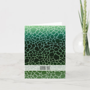 Green Ombre Giraffe Print Thank You Card