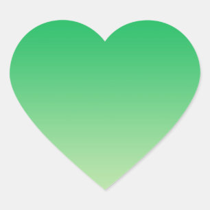Green Ombre Heart Sticker