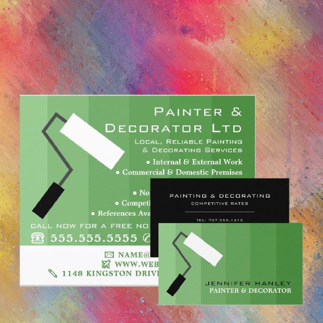 Green Ombre & Paint Roller, Painter & Decorator Flyer (Creator Uploaded)