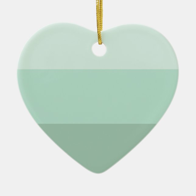 Green Ombre Striped Ceramic Ornament (Front)