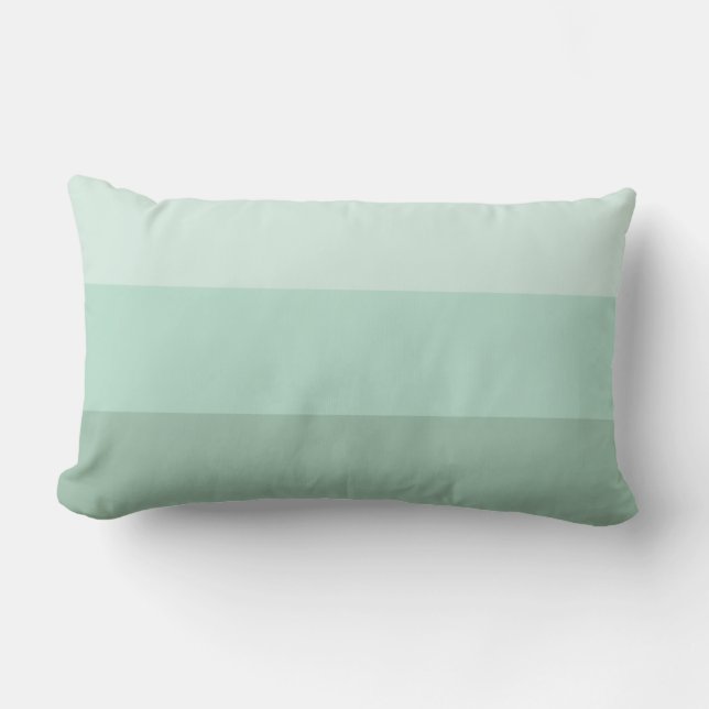Green Ombre Striped Lumbar Cushion (Front)