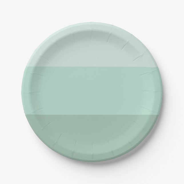 Green Ombre Striped Paper Plate (Front)