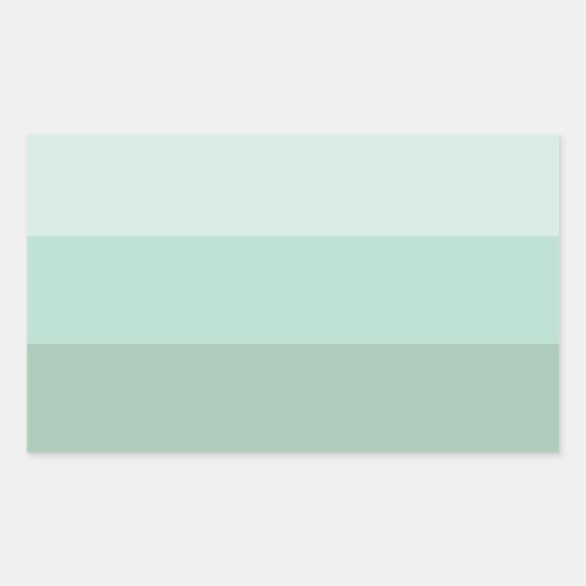Green Ombre Striped Rectangular Sticker (Front)