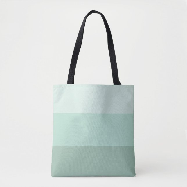 Green Ombre Striped Tote Bag (Front)