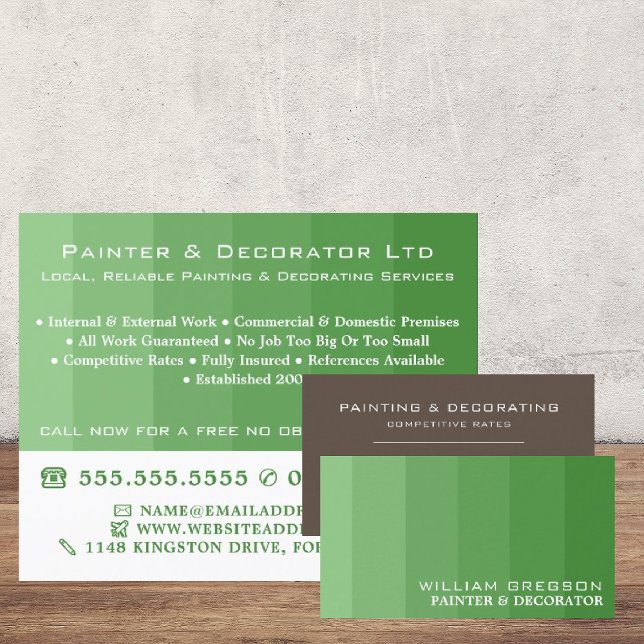 Green Ombre Stripes, Painter & Decorator Flyer (Creator Uploaded)
