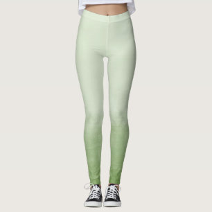 Green Ombre Watercolor Leggings