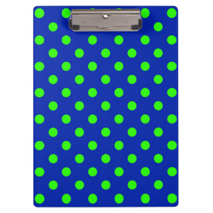 Green On Blue Polka Dots Pattern Design Clipboard