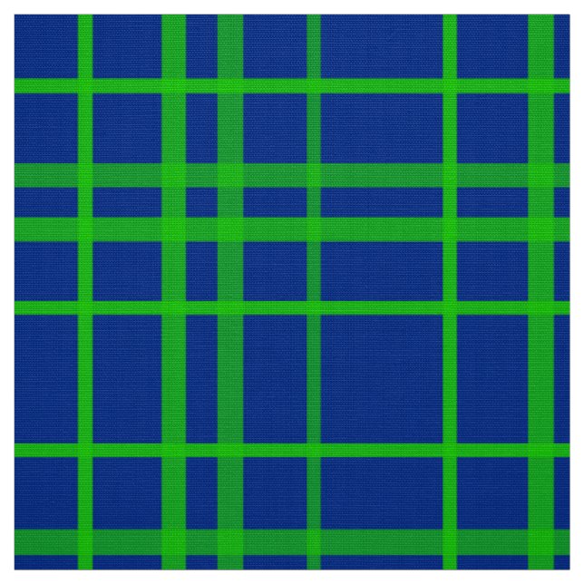 Green On Blue Tartan Plaid Pattern Design  Fabric (Swatch)