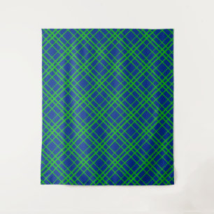Green On Blue Tartan Plaid Pattern Design Tapestry