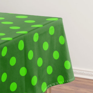Green On Dark Green Polka Dots Pattern Design Tablecloth