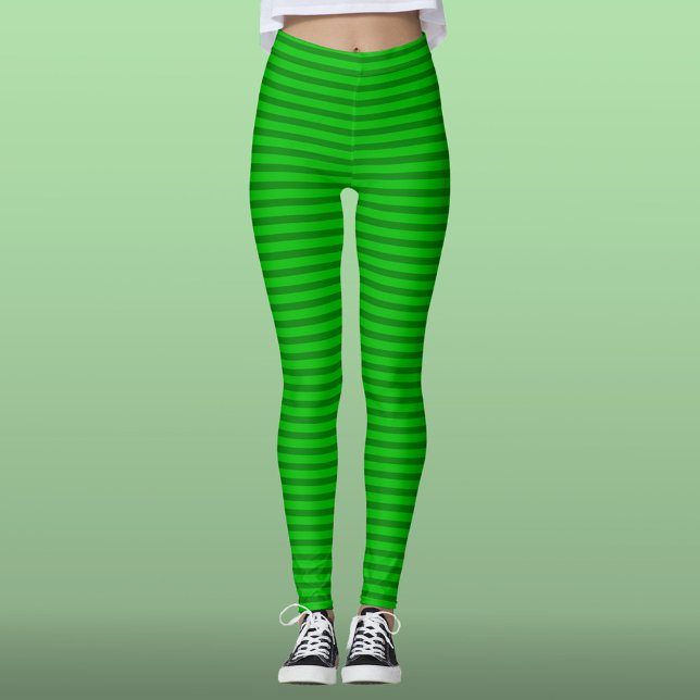 Green on Green Stripes -- St. Patrick's Day Leggings (Creator Uploaded)