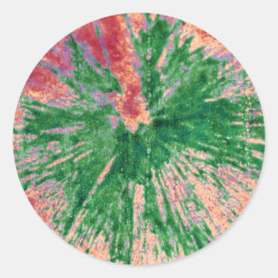 Green on Red and Orange Paintball Classic Round Sticker