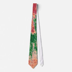 Green on Red and Orange Paintball Tie
