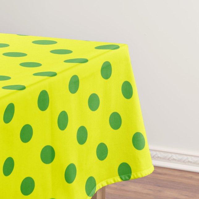 Green On Yellow Polka Dots Pattern Design  Tablecloth (Creator Uploaded)