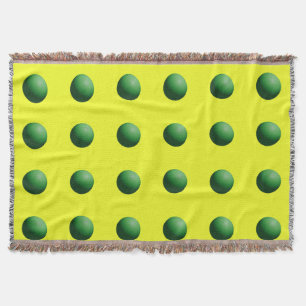 Green on Yellow Throw Blanket