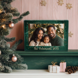 Green One Photo Christmas Block