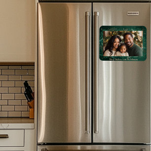 Green One Photo Christmas Magnet