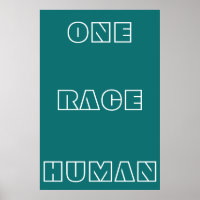 Green One Race Human Quote Text Poster