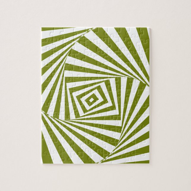 Green Optical Illusion | Brain Teaser Gift | Art Jigsaw Puzzle (Vertical)
