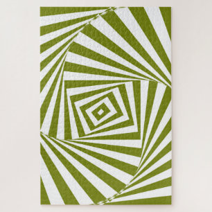 Green optical illusion jigsaw puzzle