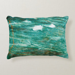 Green or Emerald Marble texture background Decorative Cushion