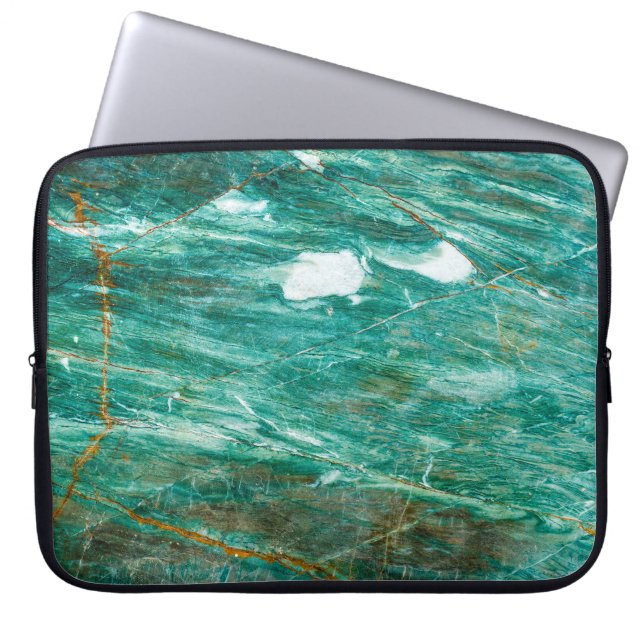 Green or Emerald Marble texture background Laptop Sleeve (Front)