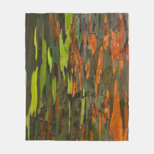 Green, orange, and black abstract painting fleece blanket