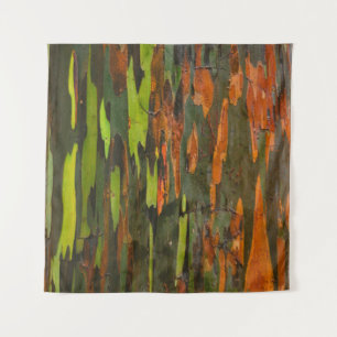 Green, orange, and black abstract painting tapestry