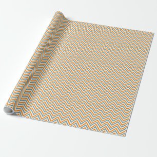 Green Orange And White Zigzag Chevron Wrapping Paper