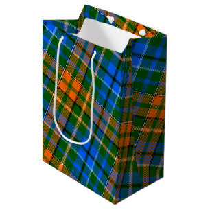 Green Orange Blue Plaid Tartan Design Medium Gift Bag