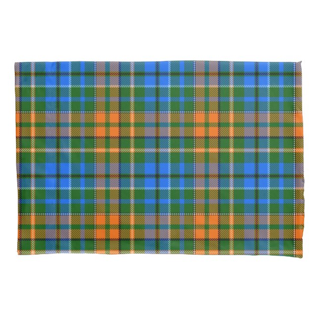 Green Orange Blue Plaid Tartan Design  Pillowcase (Front)