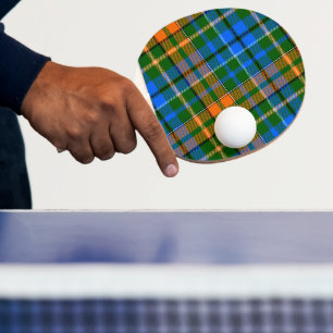 Green Orange Blue Plaid Tartan Design Ping Pong Paddle