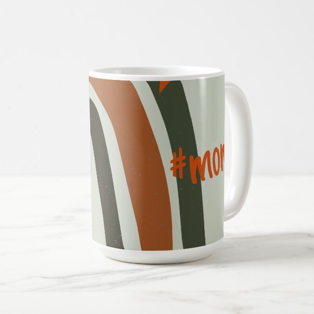 Green Orange Bohemian Rainbow Personalised #mum Coffee Mug (Front Right)