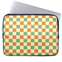Green Orange Brown Chequered Gingham Pattern
