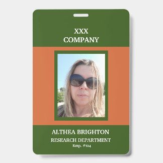 Green Orange Business Badge ID Badge