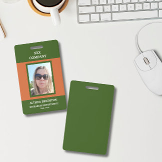 Green Orange Business Badge ID Badge