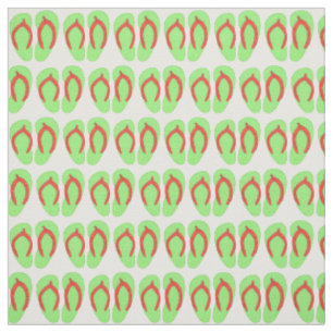 Green Orange Flop Flop Sandal Beach Vacation Fun Fabric