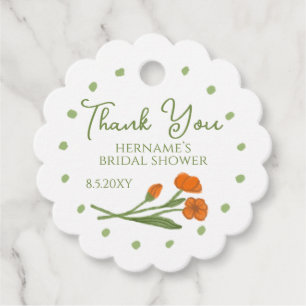 Green Orange Floral Garden Whimsical 02 Favour Tags