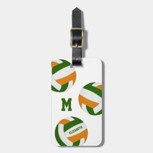 green orange girls boys volleyball team gifts  luggage tag